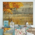 thumbnail image 2 of Designart 'Autumn Orange Landscape' Farmhouse Print on Natural Pine Wood, 2 of 3