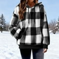thumbnail image 3 of Neewe Women's Plaid Sherpa Pullover Winter Jacket Women Long Sleeve Sweatshirt Cozy Hoodies S-XXL, 3 of 7