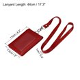 thumbnail image 2 of ID Soporte con Cordón, PU Cuero Vertical Magnético Doblado Tarjeta Ranuras Ventana para Oficina rojo Unique Bargains titulares de insignias, 2 of 5