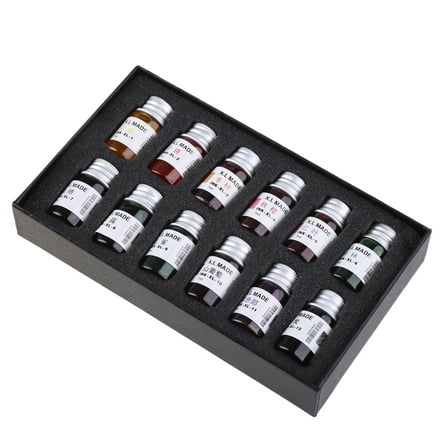 YROHGKPN 12 Colors Calligraphy Pen Ink 12 Constellation Ink Gold Powder Glass Dip Pen Ink