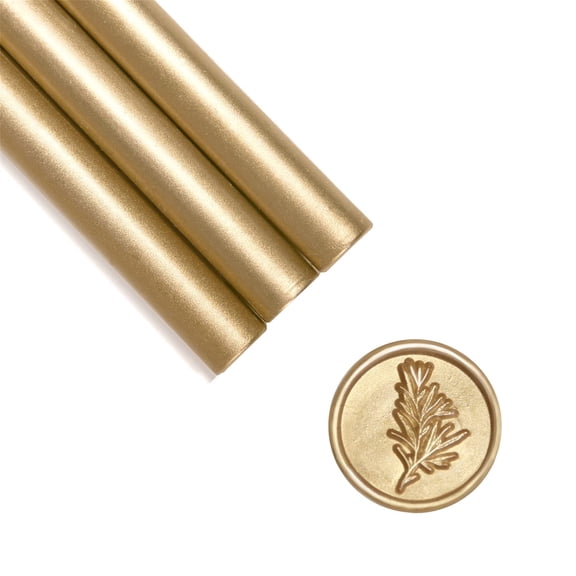 Briartw 8PCS Light Gold Premium Mailable Glue Gun Sealing Wax Sticks for Wax Seal Stamp, Great for Wedding Invitations, Cards Envelopes, Snail Mails, Wine Packages