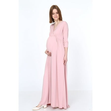 

LVMA5215 - Women s Wraped Ruched Maternity Dress