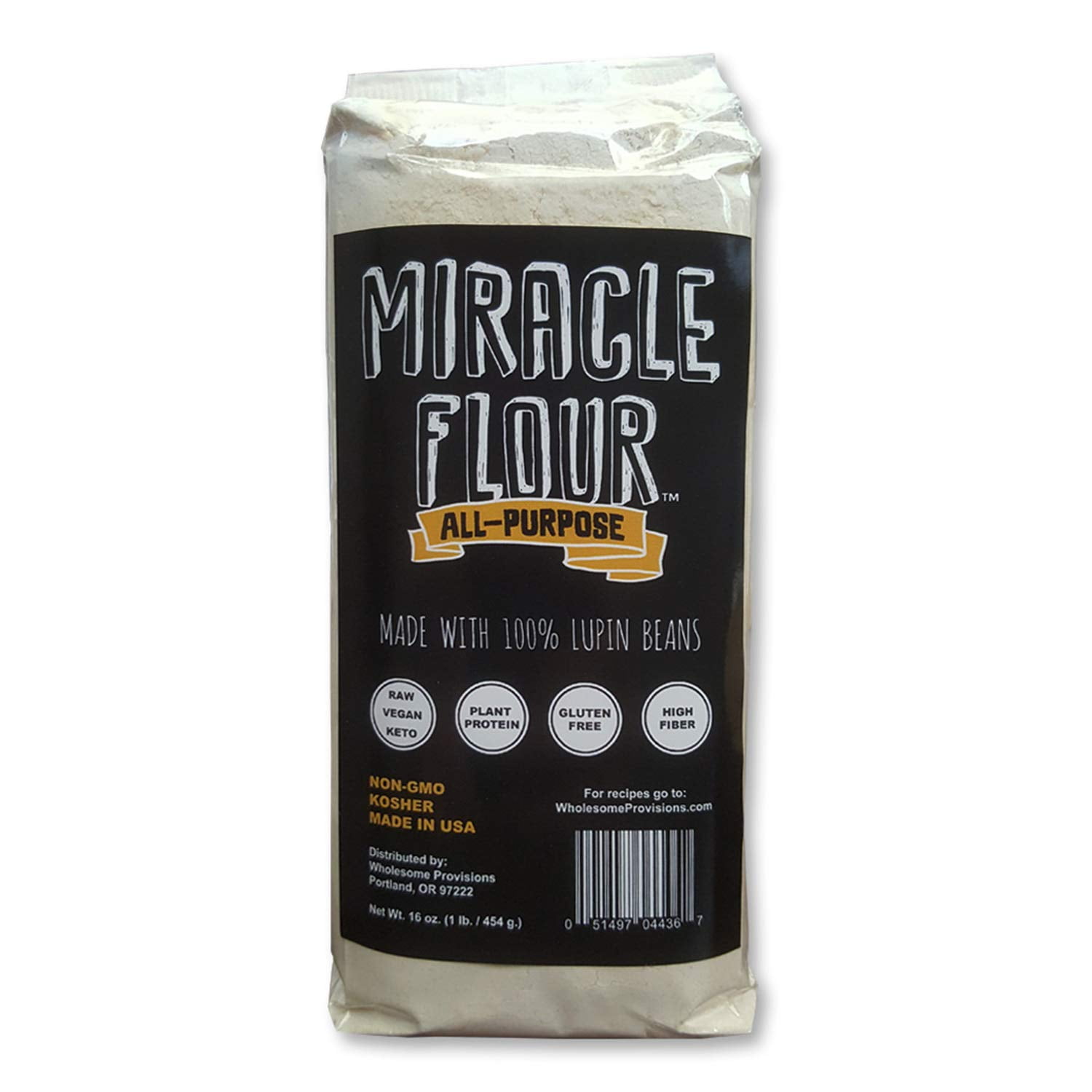100% Lupin Flour, Non-GMO, Made in USA, All Purpose, Gluten Free, Vegan, Plant Protein, Low Carb Flour, Keto-Friendly, High Protein, Miracle Flour (1 Pack)