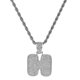 thumbnail image 4 of circón cristal de la 'L / K / JH / I' colgante collar 18K chapado en oro hombres mujeres joyería de moda Plata Fernando Collar de la letra de Hip Hop, 4 of 6
