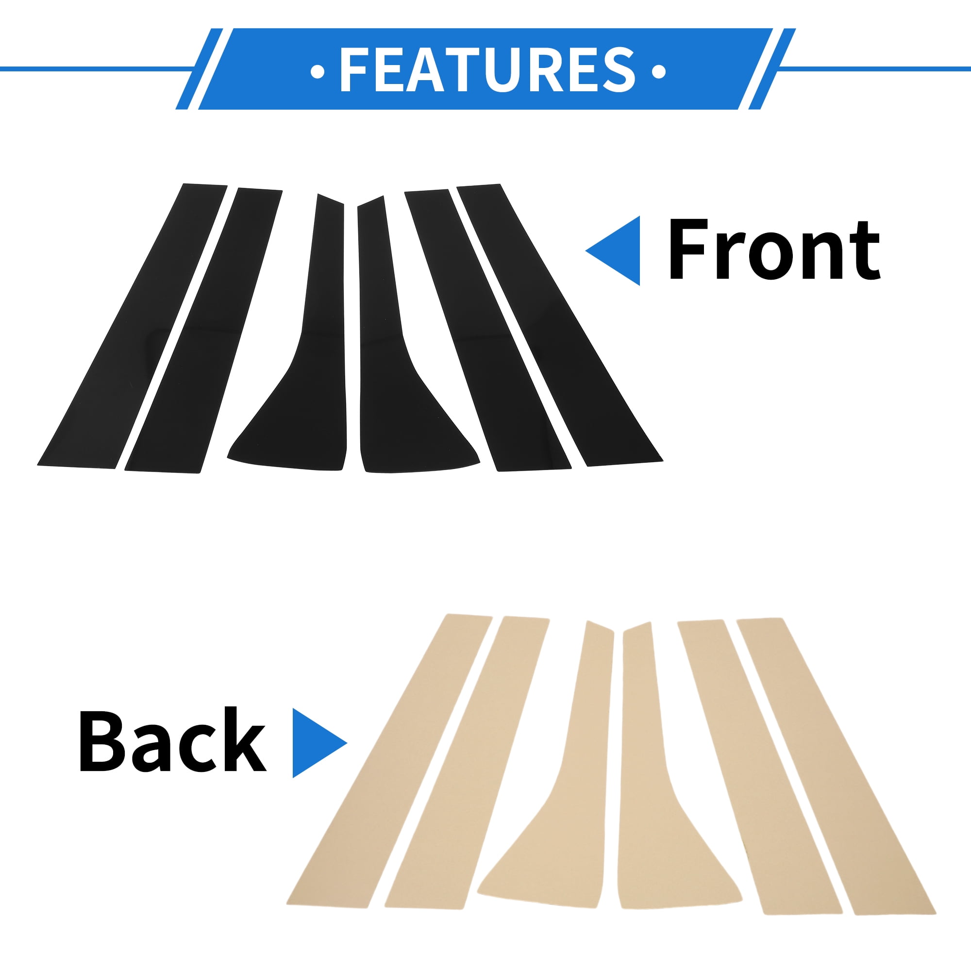 Unique Bargains 6Pcs Door Pillar Window Trim For Hyundai Palisade 2020-2023 Black