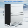 thumbnail image 3 of 24 Inch Under Counter Double Drawer Fridge,Weather Proof Stainless Steel Outdoor Beverage Refrigerator for Patio, Built-in Beverage Fridge for Home & Commercial Use,Stainless Steel 95 Can Capacity, 3 of 8