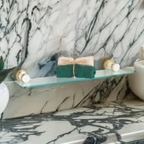 Floating Glass Shelf Kit 20 3/4" W Solid Brass Brackets | Renovator's Supply