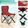 thumbnail image 4 of 600D Oxford Camping Chair Portable Foldable Chair Supports 220 lbs for Picnic, Fishing, Backpacking Candy Cane-shaped Hearts Pattern, 4 of 8