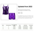 thumbnail image 7 of Yeahdor Kids Girls Sparkly Sequined Tank Top with Metallic High Waist Shorts Set for Dance Stage Performance Purple 10, 7 of 7