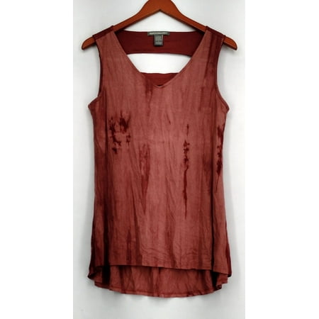 Kate & Mallory Top S Sleeveless V-neck Top w/ Bar Back & Hi Lo Hem Red