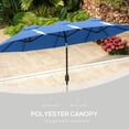 thumbnail image 2 of TENGDA Outsunny 9.5  Double-sided Patio Umbrella with 3 Air Vents Tilt and Crank Outdoor Umbrella Navy Blue On-Site, 2 of 10