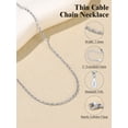 thumbnail image 4 of U7 Thin Cable Chain Necklace for Pendant 1.4MM DIY Stainless Steel Silver Tone Chain Women Jewelry Gift for Birthday Christmas Valentines,16 inches, 4 of 7