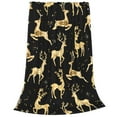 thumbnail image 2 of Bingfone Christmas Gold Deers Print Flannel Fleece Blanket Throw Blanket For Bed,Sofa,Couch,Travel,Camping(80"X60"), 2 of 9