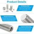 thumbnail image 3 of Tornillo de tope de punta de nylon Uxcell M3x12mm, 15 piezas de acero inoxidable 304, tornillo de cabeza hexagonal interno, 3 of 6