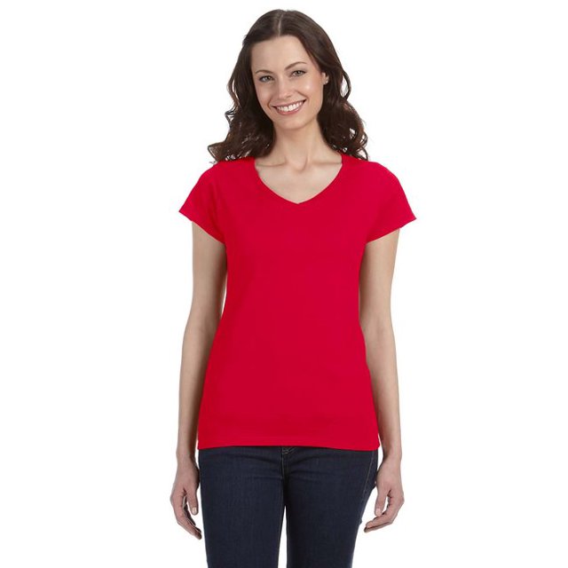 Gildan G64VL SoftStyle T-Shirt Ajusté Col en V pour Femmes