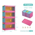 thumbnail image 3 of Happy Color, 20" Side Wide Folding Storage Cabinet ,4 /5Tiers,Collapsible Storage Bins with Magnetic Door, Plastic Storage Cabinet with Wheels, 3 of 8