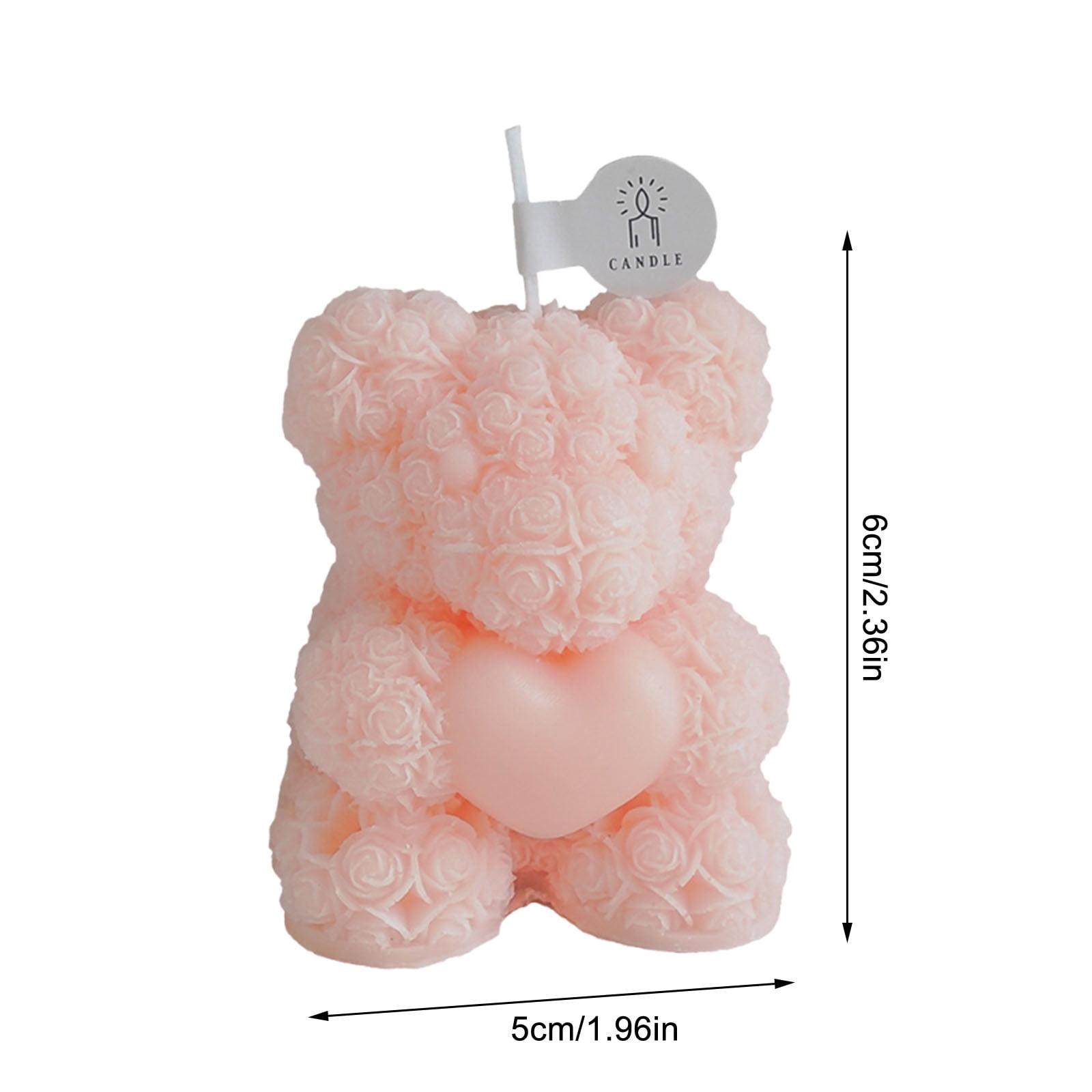 YUNAFFT Bowtie Rose Bear Candle Mold - 3D Teddy Bear Silicone Mold for DIY Handmade Soaps, Epoxy Resin Crafts, Father's Day Gifts