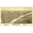 thumbnail image 2 of Fowler 14x10 Black Ornate Wood Framed with Double Matting Museum Art Print Titled - New Brighton Pennsylvania - Fowler 1901, 2 of 4