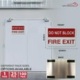thumbnail image 4 of SAFE HANDLER Do Not Block Fire Exit Sign, 12” x 8”, Rust-Free Metal, Red and White, Indoor/Outdoor, Easy to Mount (Pack of 100), 4 of 8