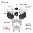 thumbnail image 4 of 6 in. Premium Brass Heavy Duty Square Paver Drain Grate for Multiple Pipe Sizes - Drainage Cover Made in USA, 4 of 5