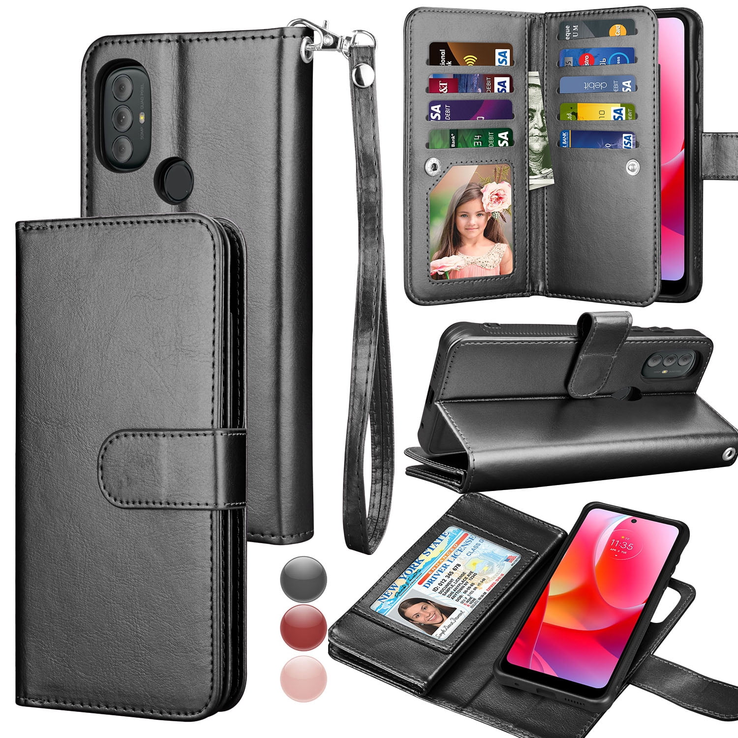 BaiFu Cover per Moto G Pure, Supporto Stand, Pelle Magnetica Libro Flip