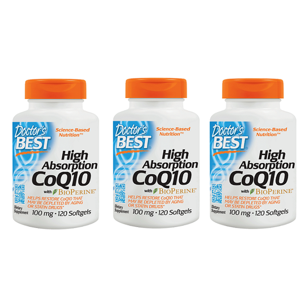 Doctor's Best - High Absorption CoQ10 with BioPerine, 100 mg, 120 ...