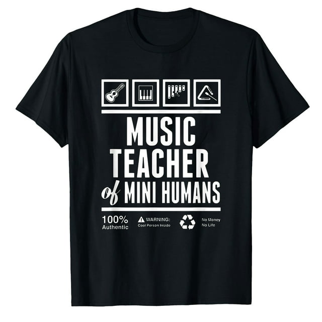 AALJY Professeur de Musique Drôle de Mini Designs d'Information Humaine, T-shirt Décontracté à la Mode
