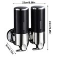 thumbnail image 3 of Bearachild Dispensador de jabón de ducha doble de acero inoxidable, soporte suave, caja de plástico Manual, accesorios de baño, suministros para el hogar Juegos de accesorios de baño Negro Bearachild HA011287-03B, 3 of 6
