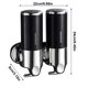 thumbnail image 5 of Inteprter Dispensador de jabón de ducha doble de acero inoxidable, soporte suave, caja de plástico Manual, accesorios de baño, suministros para el hogar Juegos de accesorios de baño Negro Inteprter HA011287-03B, 5 of 6