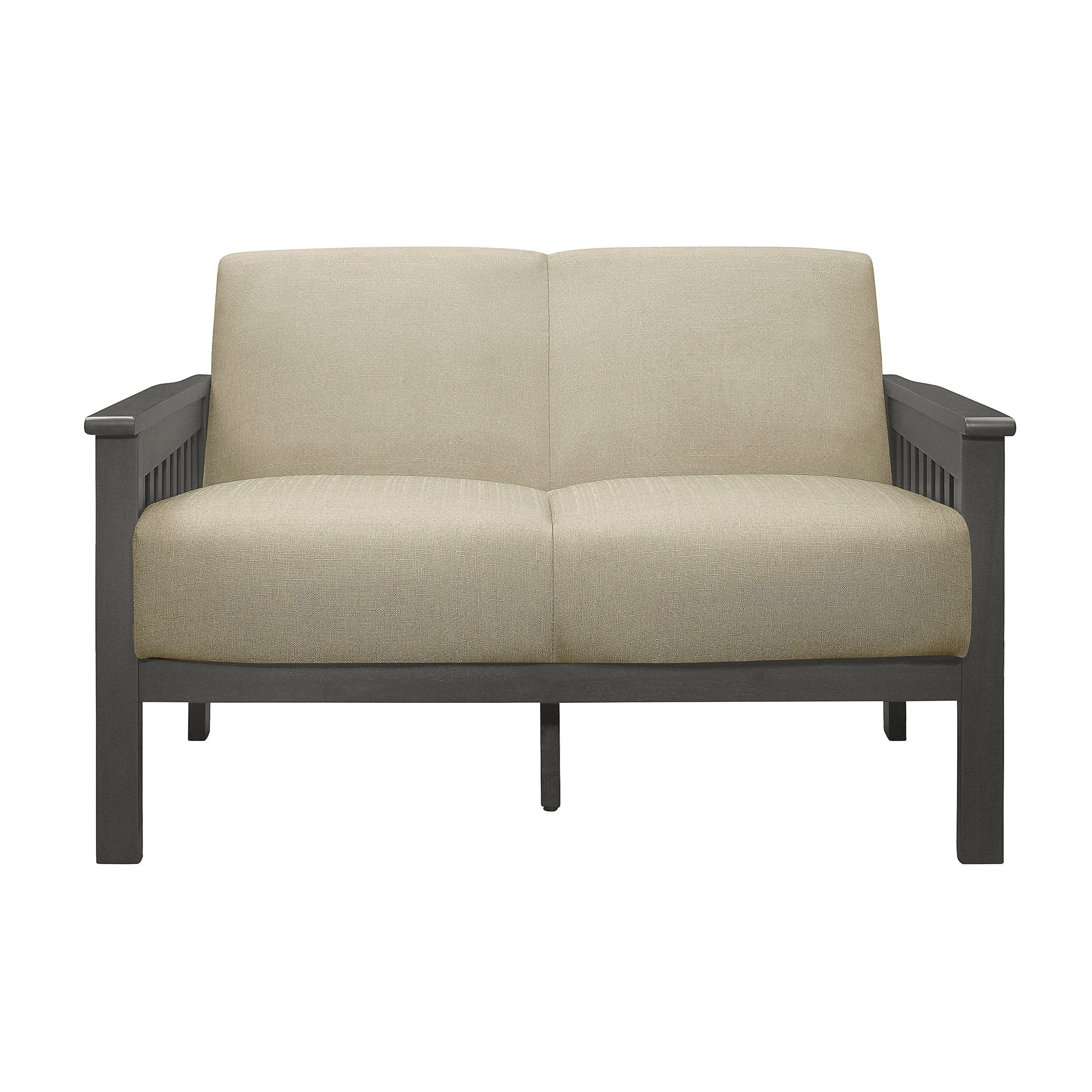 OakvillePark Acme Fabric Upholstered Living Room Loveseat, Light Brown