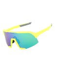thumbnail image 3 of Gafas de sol para bicicletas, soporte nasal ajustable a prueba de viento, arena y rayos ultravioleta, marco amarillo de gafas deportivas, 3 of 10