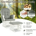thumbnail image 5 of Gymax Baby Nursery Rocking Chair Glider and Ottoman Cushion Set Wood White Finish with Light Grey Cushions, 5 of 10