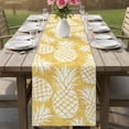 thumbnail image 5 of Table Runner 70 Inches Long, Yellow Pineapple Decorative Table Runner for Party Wedding Home Decor, Tropical Summer Botanical Fruits Dresser Scarves for Bedroom Kitchen Tables Decor 13x70 Inch, 5 of 9