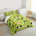 thumbnail image 3 of Homewish Cute Farm Animal Full Size Comforter Sets for Kids, Sheep Pig Cow Horse Bedding Comforter Set, Green Cartoon Theme Reversible Bedding Sets, Super Cozy Room Decor, 3 Pieces, 3 of 8