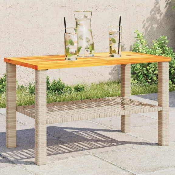 vidaXL Garden Table Beige and Brown
