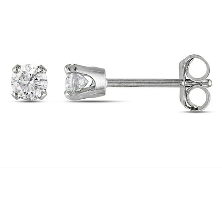 Miabella 1/4 Carat T.W. Diamond Solitaire 10kt White Gold Stud Earrings