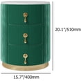 thumbnail image 2 of homary Velvet Nightstand with 3 Drawers, Green Round Bedside Table with Sintered Stone Top, Modern Nightstand with Storage for Bedroom, End Table for Living Room, 2 of 18