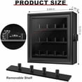 thumbnail image 3 of Championship Ring Display Case, 12 Ring Posts Baseball Ring Holder, Wall Mount Wooden Shadow Box for Multiple Championship Rings, 3 of 6