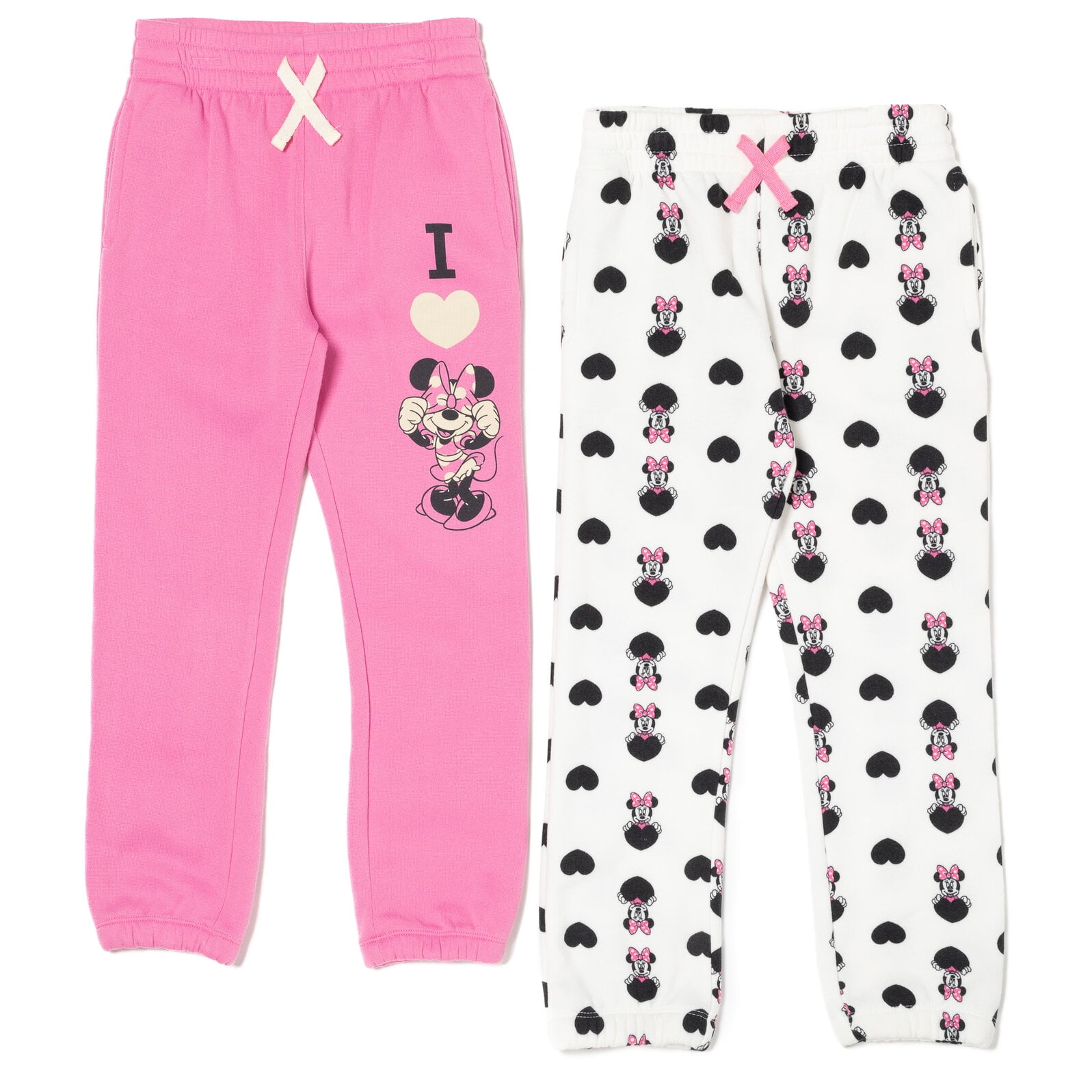 Disney Minnie Mouse Toddler Girls Fleece 2 Pack Jogger Pants Gray