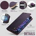 thumbnail image 4 of Magnetic 2 in 1 Magsafe Detachable Wallet Case for iPhone 15 Pro with Card Holder Women Men, Retro PU Leather【RFID Blocking】Kickstand Shockproof Cover, 4 of 11