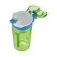 thumbnail image 4 of Contigo Kids 2-in-1 Snack Hero Tumbler Featuring 4oz Snack Holder Stacked on Top of 13oz Water Bottle - BPA Free, Durable Tritan w/Flexible Carry Handle & Spill-Proof Valve, Green & Blue – 2 Pack, 4 of 7
