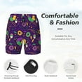 thumbnail image 6 of Picia Mardi Gras and Donuts pattern Mens Swim Trunks with Compression Liner Stretch Beach Shorts Quick Dry with Zipper Pockets No-Chafing Board Shorts-Large, 6 of 9