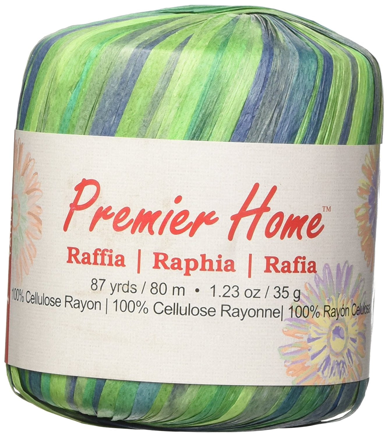 Raffia Multis Yarn, Azurite, Made from the leaves of the raffia palm By Premier Yarns Walmart