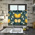 thumbnail image 4 of Yayeee Kitchen Curtains Tier Pair Light Filtering 27"x36" Rod Pocket Short Cafe Window Panel, Green Lemons, 4 of 7