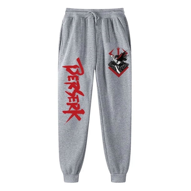 Pantalones de chándal con estampado de Anime Berserk para hombres, pantalones de Joggers atléticos, pantalones de forro polar casuales con bolsillos, disfraz de Cosplay, primavera y otoño