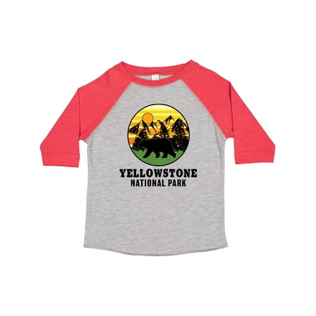 

Inktastic Yellowstone National Park with Bear Mountains and Trees Cricle Gift Toddler Boy or Toddler Girl T-Shirt