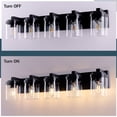 thumbnail image 7 of 5-Light Black Bathroom Vanity Light, Modern Vanity Lighting Fixture for Bathroom, 31" Matte Light Fixture, Wall Sconces with Clear Glass Shade, Black Bathroom Wall Light Over Mirror, 7 of 7