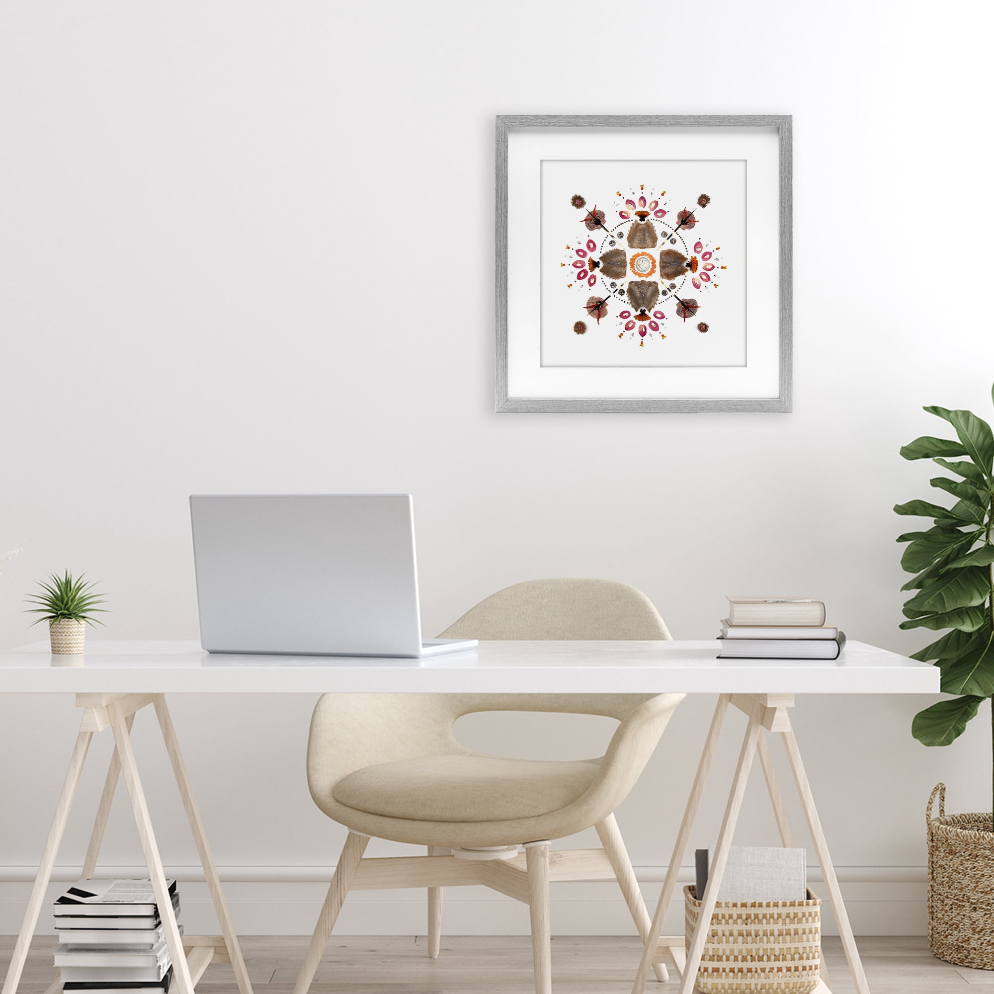 Stupell Industries Symmetrical Nautical Collection Gray Framed Print Under Glass, design by Beth Adoette