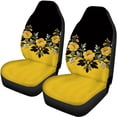 thumbnail image 5 of Uourmeti Car Seat Covers Interior Decor Polyester, Compatible with SUV Seats Auto Seats, for Cars Truck, Yellow Floral Embroidery Design, 5 of 10
