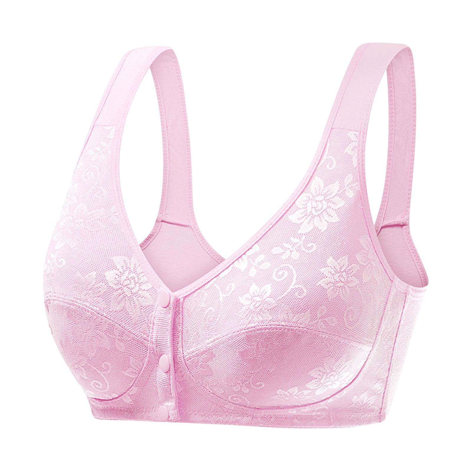Fadeal Lace Push Up Bras For Women Non Ring Gathered Side Up Support Bra Lace Cotton Underwear Breathable Medium Thick Models Push Up Bra Yellow 36